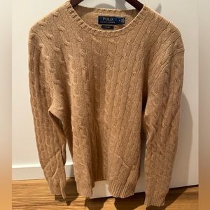 Polo Ralph Lauren Cable Knit Sweater - 100% Cashmere - Camel - Medium